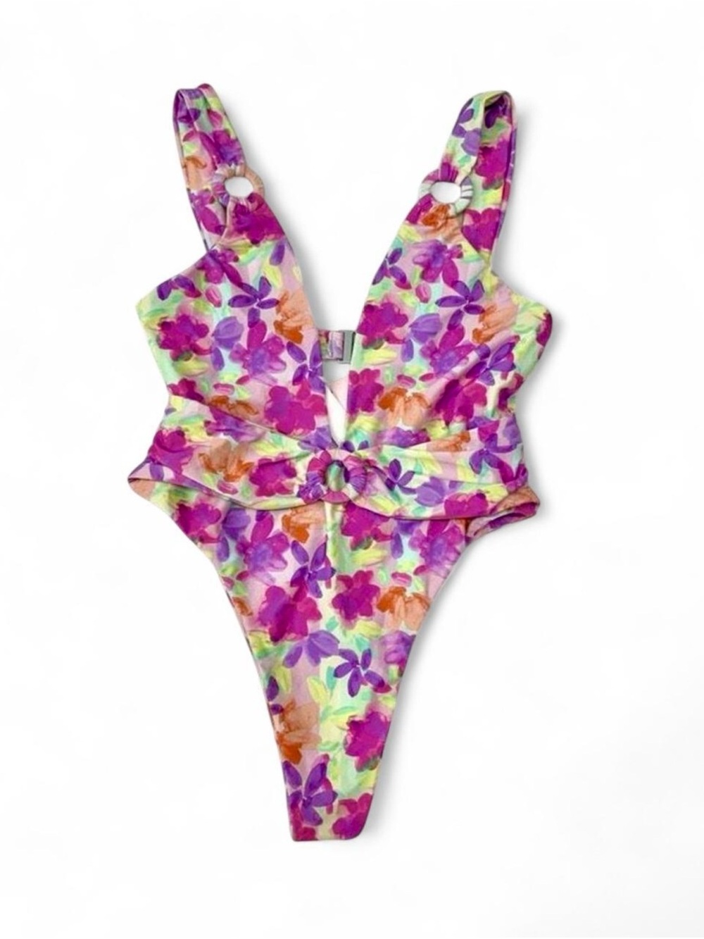 For Love And Lemons Cydney Plunge High Cut One Piece Swimsuit NWT